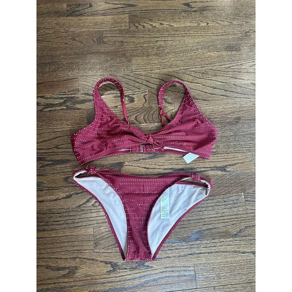 Abercrombie & Fitch Laser Cut Red Bikini Top with Adjustable Straps Size Large - Picture 5 of 7